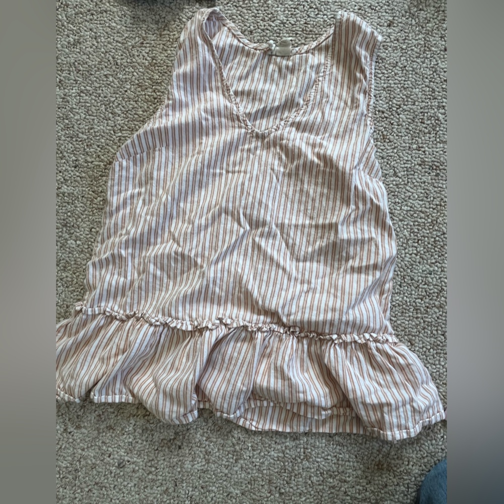 Japna Striped Tank Top -Orange and White